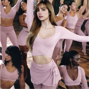 NikeSKIMS Wrap Skirt Himalayan Pink Stretch Knit Mini Nike Skims LaLisa M